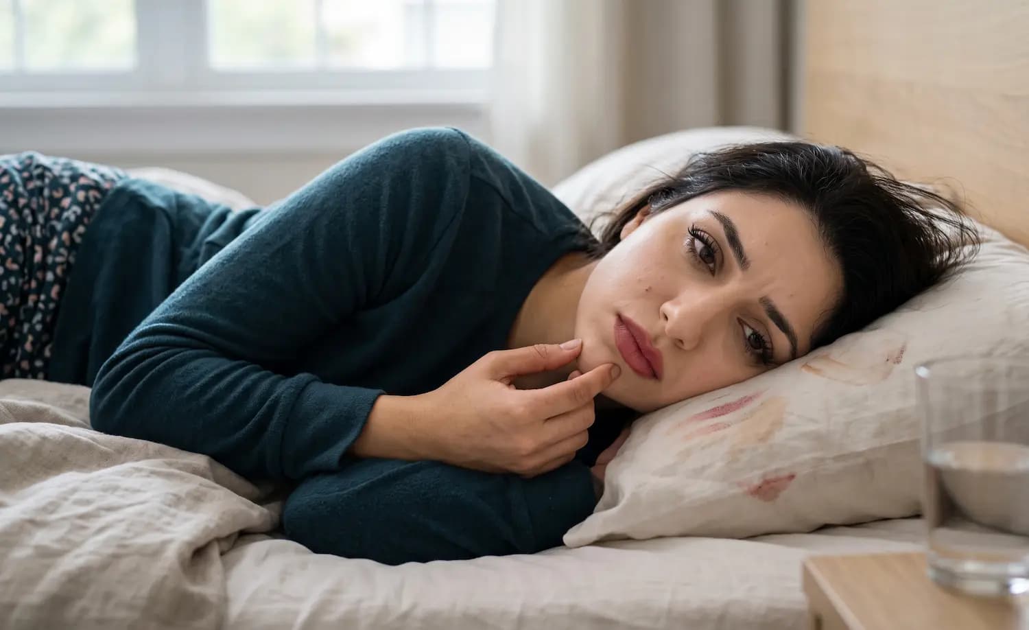 مضرات خوابیدن با آرایش