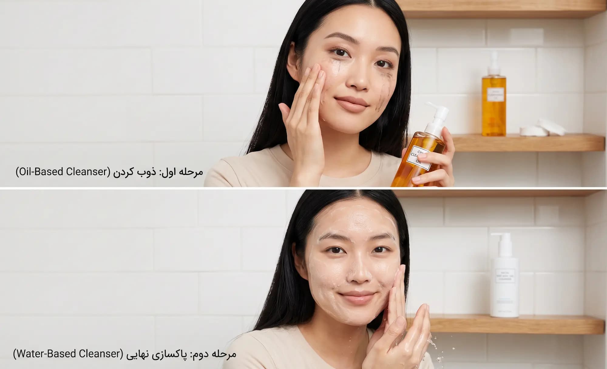 پاک کردن دو مرحله‌ای آرایش